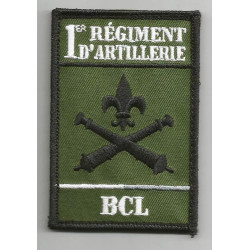Insigne velcro rectangulaire 1er Régiment d'Artillerie - Batterie Commandement Logistique