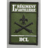 Insigne velcro rectangulaire 1er Régiment d'Artillerie - Batterie Commandement Logistique