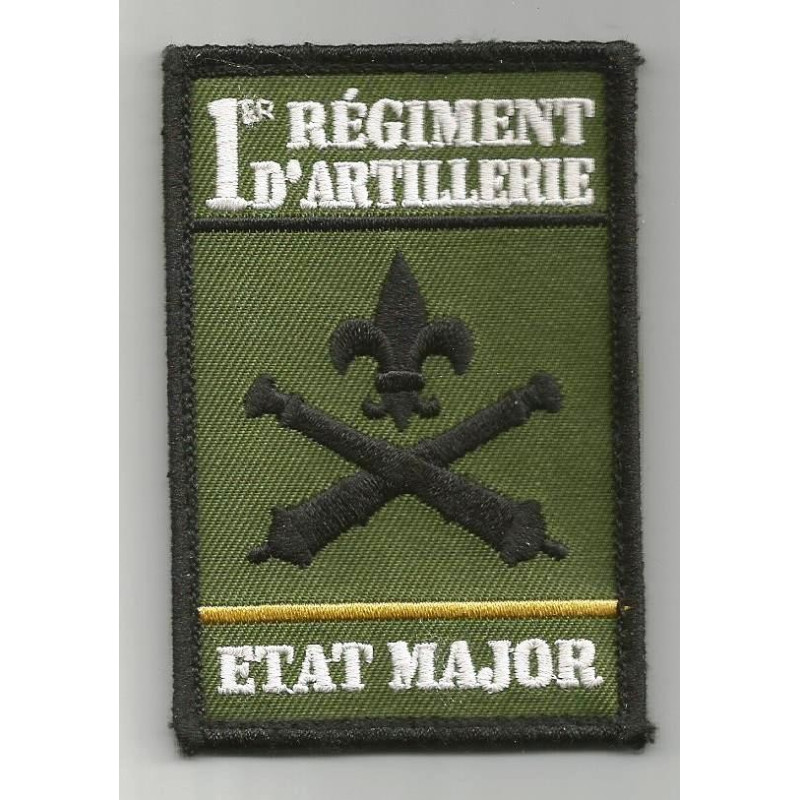 Insigne velcro rectangulaire 1er Régiment d'Artillerie - Etat-Major