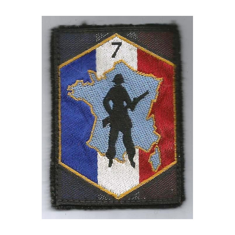 Ecusson tissu de la 7ème Région Militaire à coudre