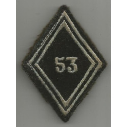 Losange de bras Troupe / Militaire du Rang du 53ème Régiment de Transmissions à crochets ancien