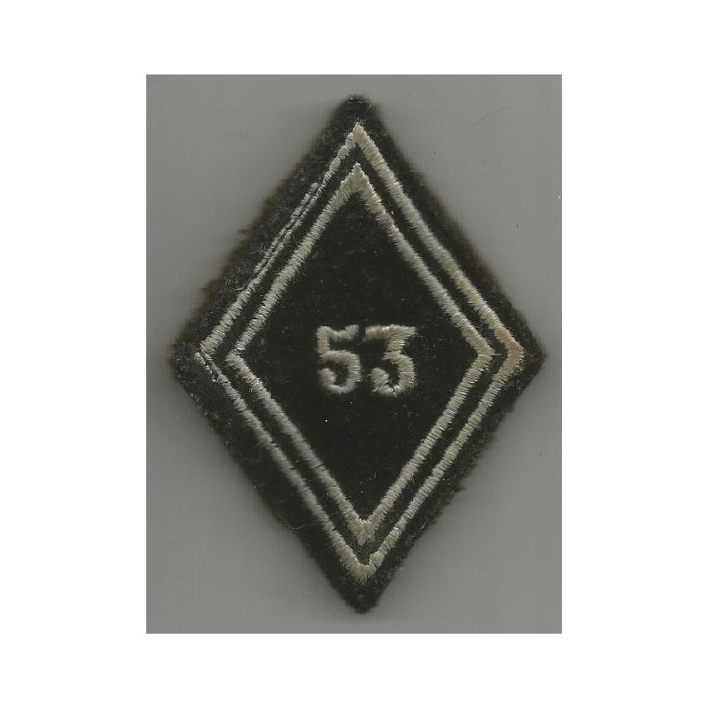 Losange de bras Troupe / Militaire du Rang du 53ème Régiment de Transmissions à crochets ancien