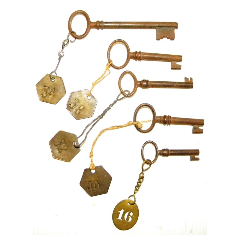 Lot de 5 clefs sur porte-clefs de la Citadelle de Belfort