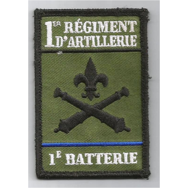 Insigne velcro rectangulaire 1er Régiment d'Artillerie - 1ère Batterie
