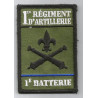 Insigne velcro rectangulaire 1er Régiment d'Artillerie - 1ère Batterie