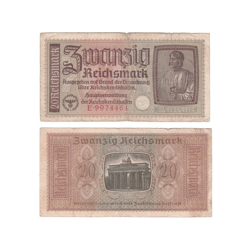 20 Reichsmark Reichskreditkassen Série E
