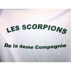 Tee-Shirt Blanc et Vert en baumwolle 4ème Compagnie du 35ème Régiment d'Infanterie Occasion