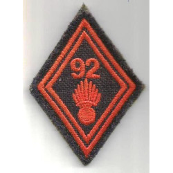 Losange de bras 92ème Régiment d'Infanterie velcro