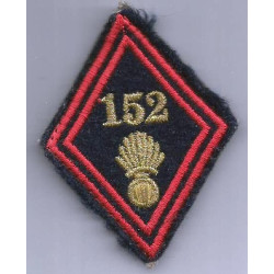 Losange de bras 152ème Régiment d'Infanterie sous-officier / officier velcro