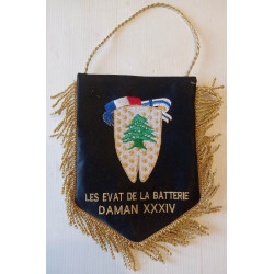 Fanion EVAT de la Batterie DAMAN XXXIV - 1er Régiment d'Artillerie - Guerre du Liban