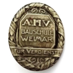 Insigne d'honneur pour le temps de service de l'A.H.V. Bauschule de Weimar - Abzeichen en argent