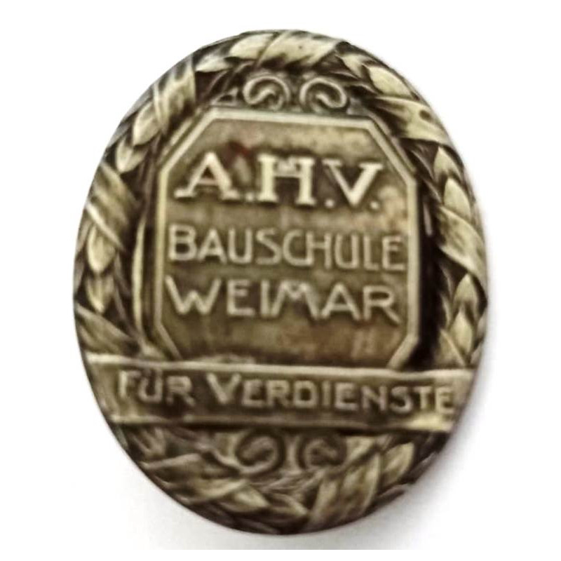 Insigne d'honneur pour le temps de service de l'A.H.V. Bauschule de Weimar - Abzeichen en argent