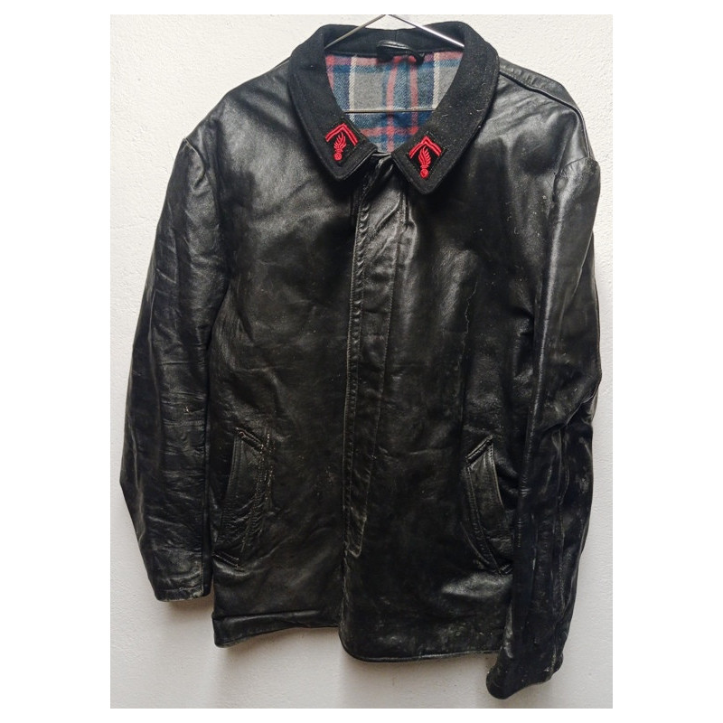 Veste de feu en cuir Troupe Sapeur-Pompier années 70/80