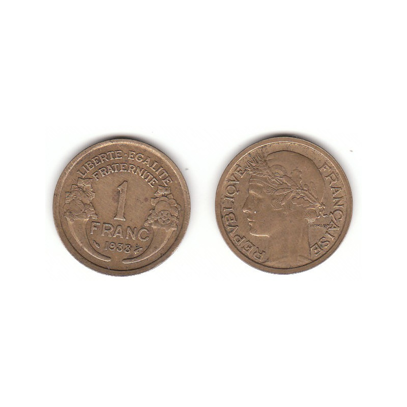 Pièce de Monnaie de 1 Franc Morlon en Bronze-aluminium 1932