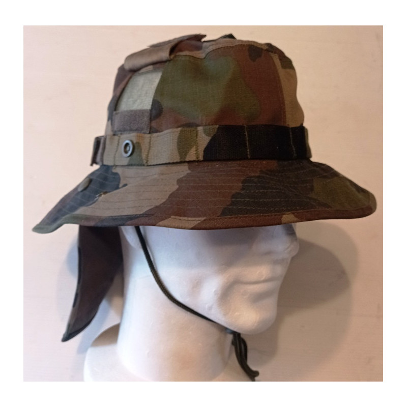 Chapeau de brousse complet Armée française camouflage Centre-Europe - Nouveau Modèle - NEUF Chapeau de brousse complet Armée française camouflage Centre-Europe - Nouveau Modèle - NEUF