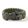 Bracelet commando de Survie en Paracorde Kaki avec sifflet NEUF