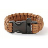 Bracelet commando de Survie en Paracorde Brun avec sifflet NEUF