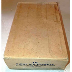 Carton vide de conditionnement de 10 Pansements individuels boites vertes - First Aid Packets US WW2