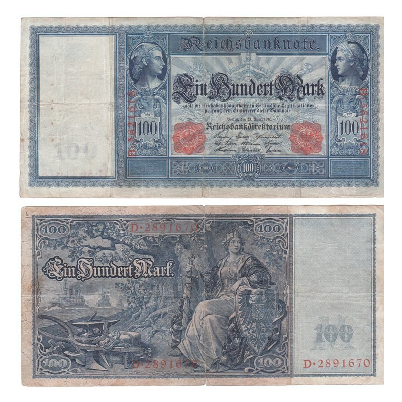 100 Mark type 1910 cachet rouge Série D