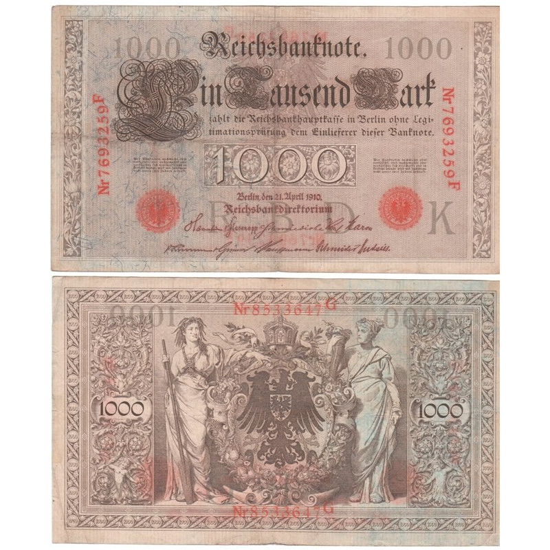 1.000 Mark type 1910 cachet rouge Série F