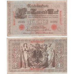 1.000 Mark type 1910 cachet rouge Série J