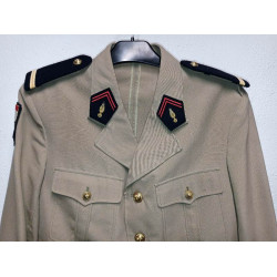 Vareuse Eté couleur sable Modèle 1959 d'Adjudant-Chef Infanterie - Etat-Major de la 7ème Divison Blindée - Armée de Terre - 1969