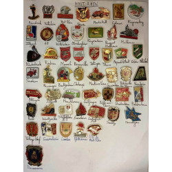 Collection complète de 50 Pin's de Sapeurs Pompiers du Département du Haut-Rhin (68)