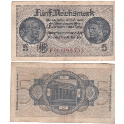 5 Reichsmark Reichskreditkassen Série F