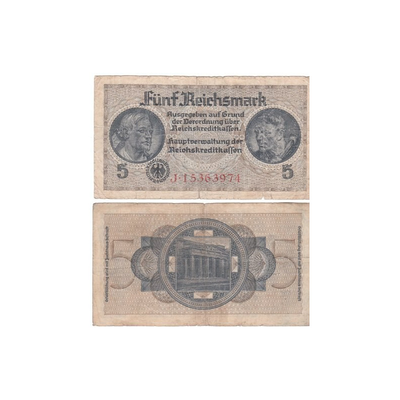 5 Reichsmark Reichskreditkassen Série J