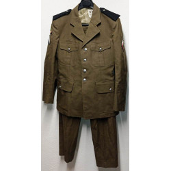 Tenue Maréchal-des-Logis engagé volontaire: Vareuse + Pantalon - 4ème Régiment de Commandement et de Soutien / R.C.S. - 1975