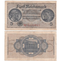 5 Reichsmark Reichskreditkassen Série W