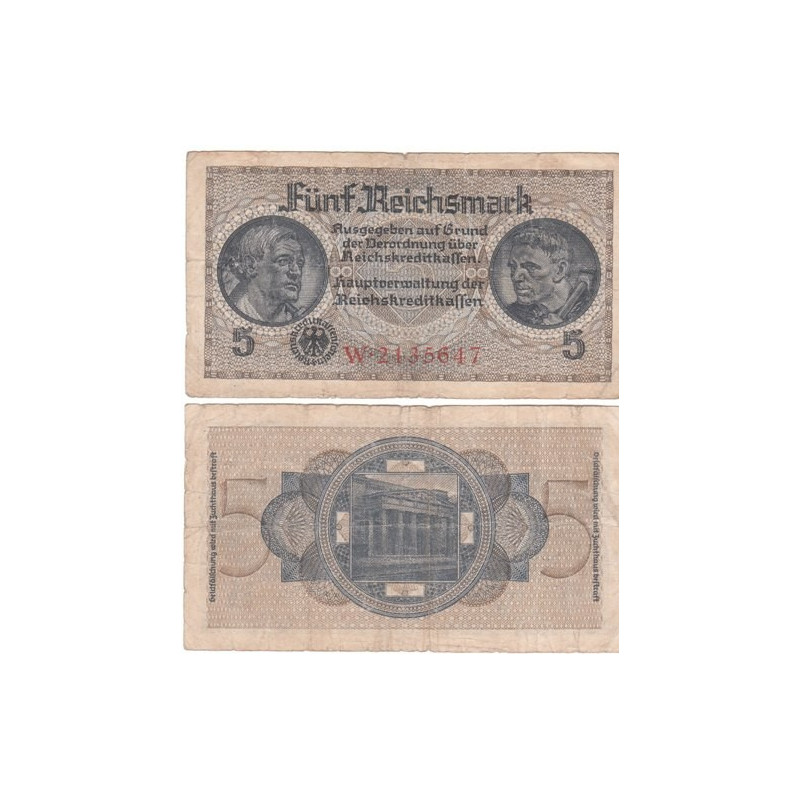 5 Reichsmark Reichskreditkassen Série W