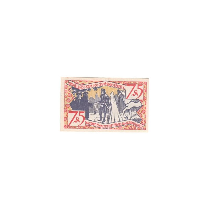 75 Pfennig Zeulenroda - 400 ans du Traité