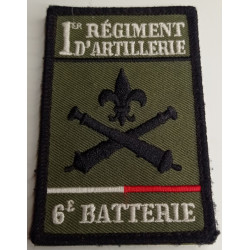 Insigne velcro rectangulaire 1er Régiment d'Artillerie - 6ème Batterie COBRA