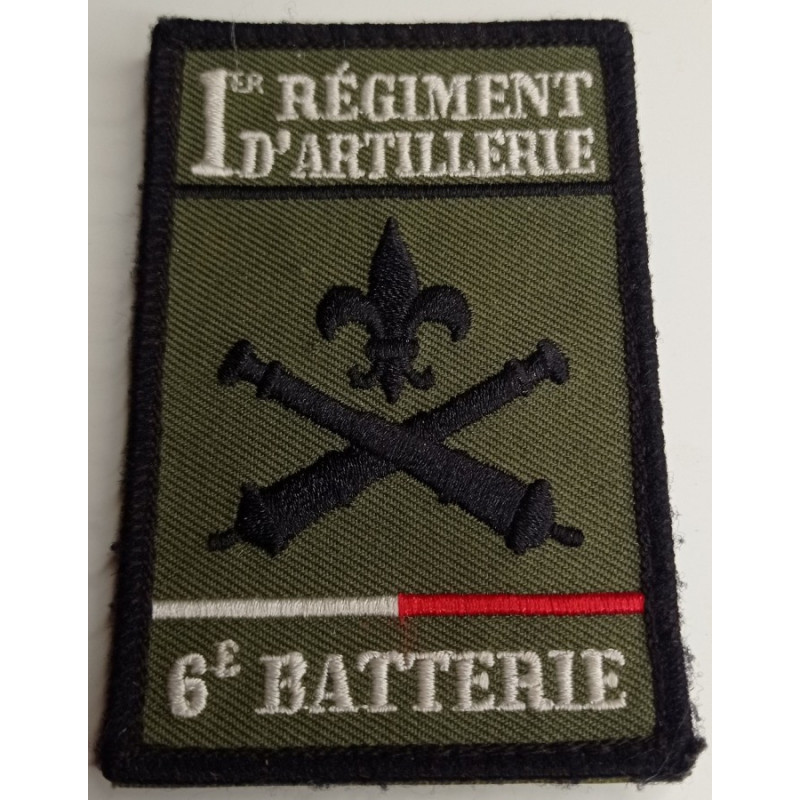 Insigne velcro rectangulaire 1er Régiment d'Artillerie - 6ème Batterie COBRA