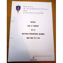 E.A.I. : Manuel Notice Combat de la Section d'Infanterie Blindée sur VAB 12,7mm