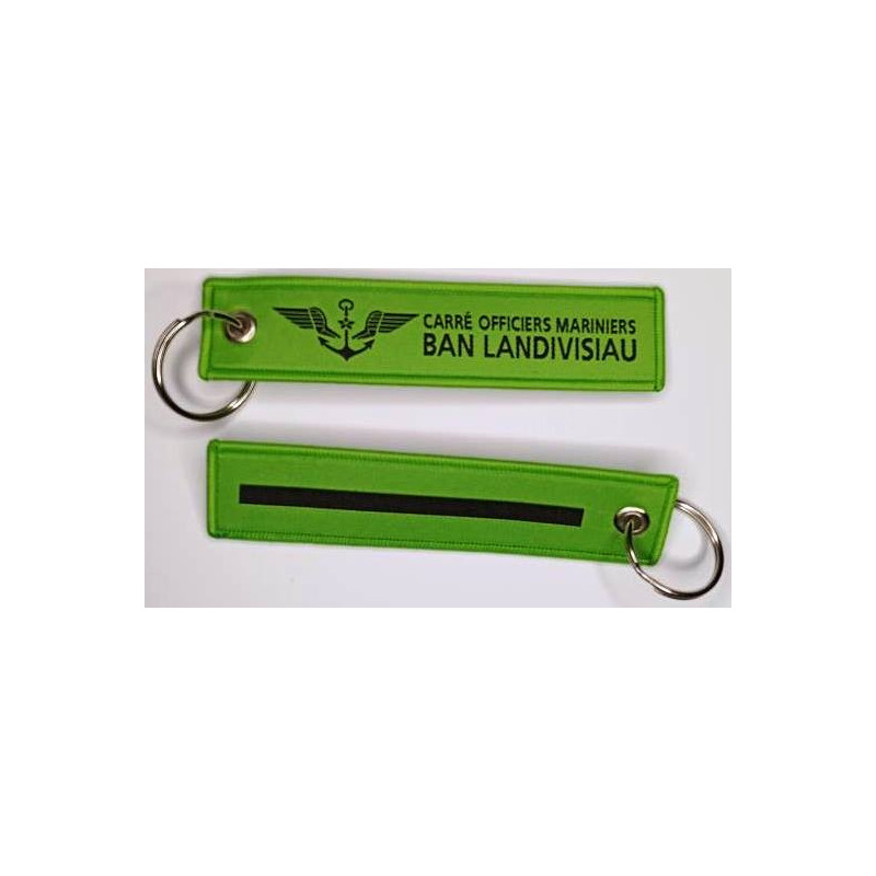 Porte-Clés Flamme : Base AéroNavale de Landivisiau - Carré Officiers Mariniers - Vert / Marine Nationale