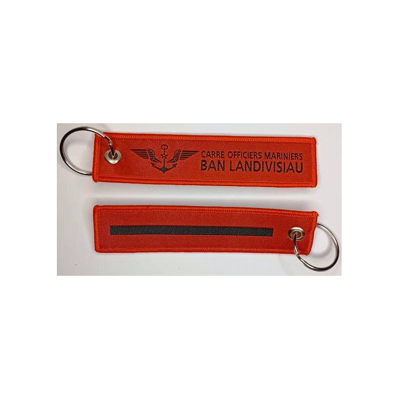Porte-Clés Flamme : Base AéroNavale de Landivisiau - Carré Officiers Mariniers - Rouge / Marine Nationale