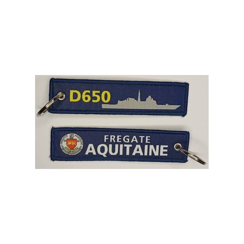 Porte-Clés Flamme : Fregate Aquitaine - D650 / Navire Marine Nationale