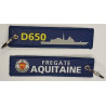 Porte-Clés Flamme : Fregate Aquitaine - D650 / Navire Marine Nationale