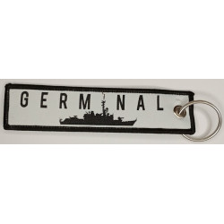 Porte-Clés Flamme : Fregate Germinal - Noir et blanc / Navire Marine Nationale