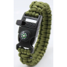 Bracelet commando de Survie en Paracorde avec Sifflet et Boussole Kaki NEUF