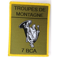 Ecusson velcro de Compagnie du 7ème Bataillon de Chasseurs Alpins - Grand Modèle Listel Jaune