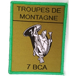 Ecusson velcro de Compagnie du 7ème Bataillon de Chasseurs Alpins - Grand Modèle Listel Vert