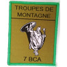 Ecusson velcro de Compagnie du 7ème Bataillon de Chasseurs Alpins - Grand Modèle Listel Vert
