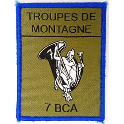 Ecusson velcro de Compagnie du 7ème Bataillon de Chasseurs Alpins - Grand Modèle Listel Bleu