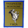 Ecusson velcro de Compagnie du 7ème Bataillon de Chasseurs Alpins - Grand Modèle Listel Bleu
