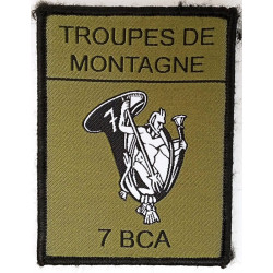 Ecusson velcro de Compagnie du 7ème Bataillon de Chasseurs Alpins - Grand Modèle Listel Noir