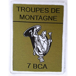 Ecusson velcro de Compagnie du 7ème Bataillon de Chasseurs Alpins - Grand Modèle Listel Blanc