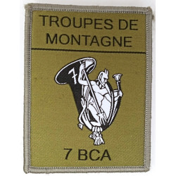 Ecusson velcro de Compagnie du 7ème Bataillon de Chasseurs Alpins - Grand Modèle Listel Gris